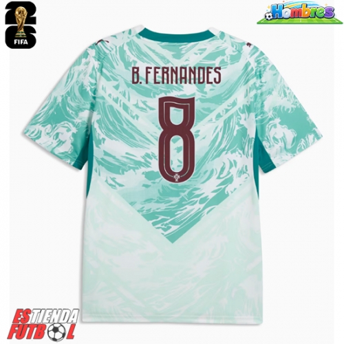 Portugal Bruno Fernandes #8 Segunda Equipación Mundial 2026 Manga Corta